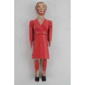Vintage Renwal 4" Jointed Doll House Plastic‎ Figure 1950's Mother Mom
